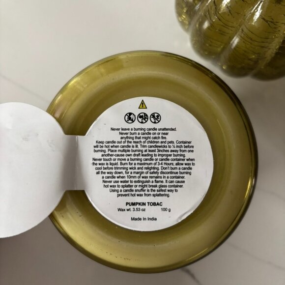 Pumpkin Tobacco Glass Pumpkin Cloche Candle - Picture 7 of 7